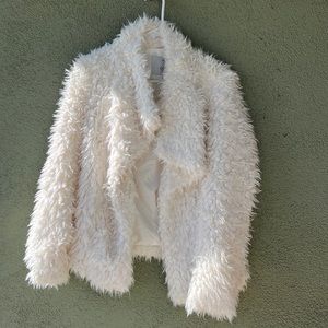Guess Faux Fur Jacket White